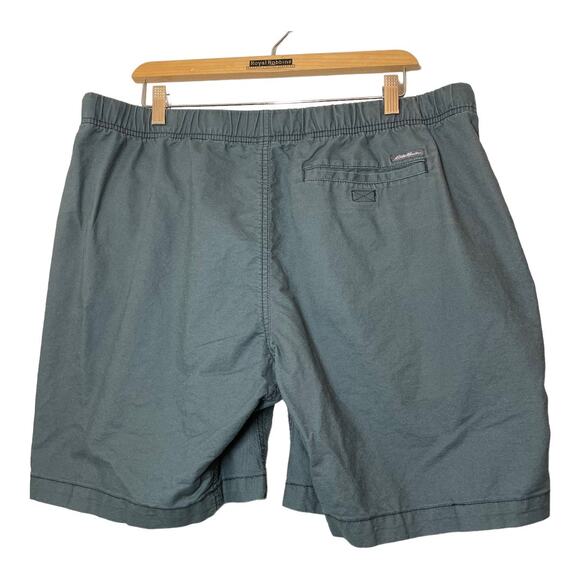 Eddie Bauer Mens Shorts XL Green Elastic Waist Belted - Picture 2 of 5